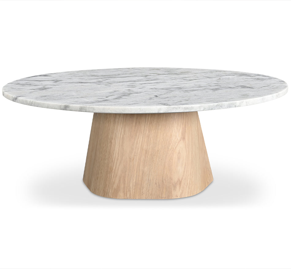 Moe's-Evelyn Marble Coffee Table Ashen Grey Matrix