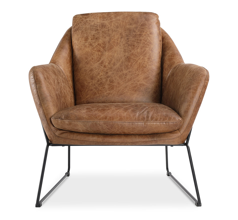 Moe's- Greer Club Leather Accent Chair