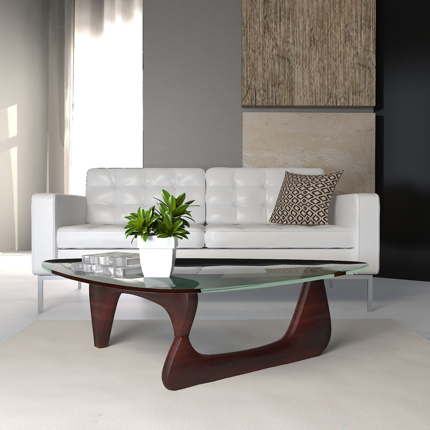 LeisureMod Glass Coffee Table