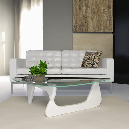 LeisureMod Glass Coffee Table