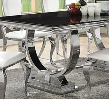 Coaster 7-piece Rectangular Glass Top Dining Set Chrome